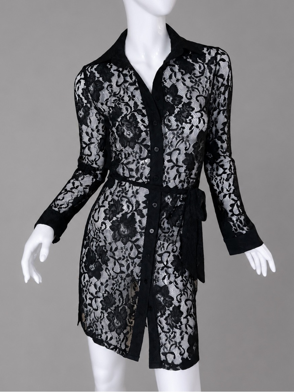 NWT Nikibiki Size S Lace Cover Up Button Front Sash Tie Dress